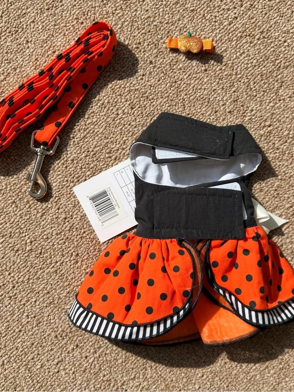 Doggie Design Fall Halloween Dog Harness Dress XS NWT
